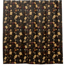 Cortina de ducha de Dark Academia: elegancia vinta