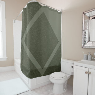 Cortina de ducha de diamante verde musgo personali