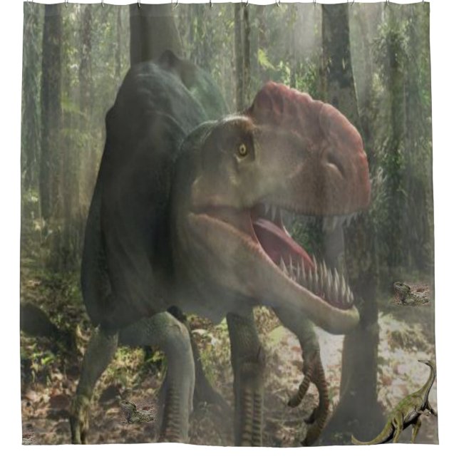 Cortina de ducha de dinosaurios para niños (Anverso)