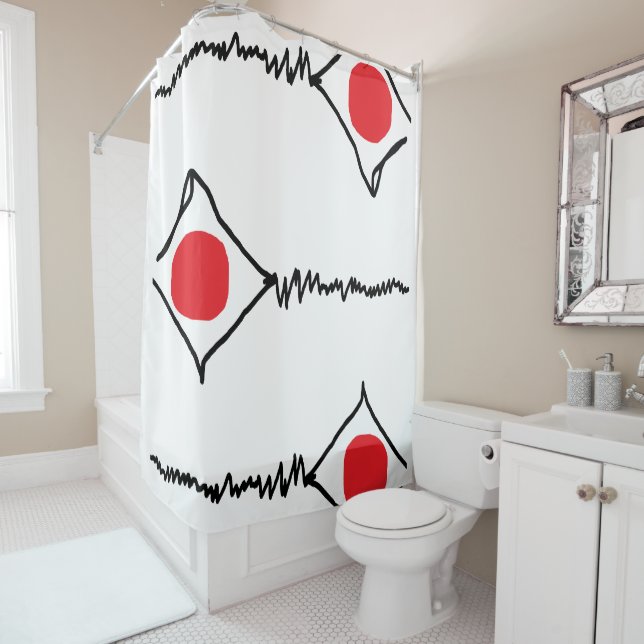 Cortina de ducha de diseño abstracto moderno (In situ)