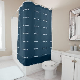 Cortina de ducha de diseño con motivos azul marino
