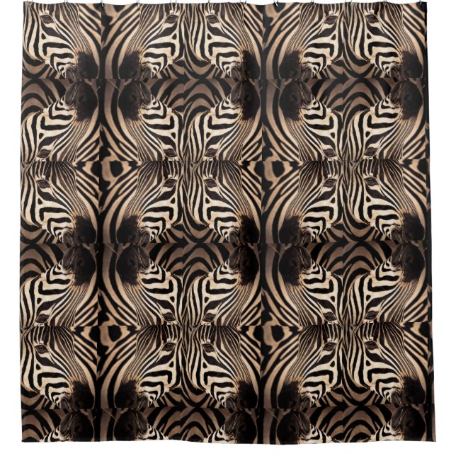 Cortina de ducha de diseño de cebra (Anverso)