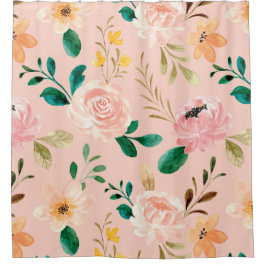Cortina de ducha de diseño de flor rosa de color r