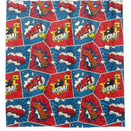 Cortina de ducha de diseño de libros de superhéroe