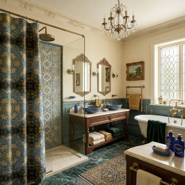 Cortina de ducha de diseño europeo elegante