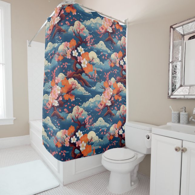 Cortina de ducha de diseño japonés (In situ)