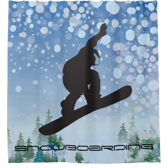 Cortina de ducha de diseño Snowboard (Anverso)