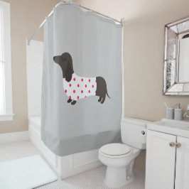 Cortina de ducha de Dot Polka Dachshund