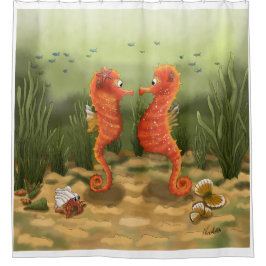 Cortina De Ducha DE Duschvorhang Seepferdchen 