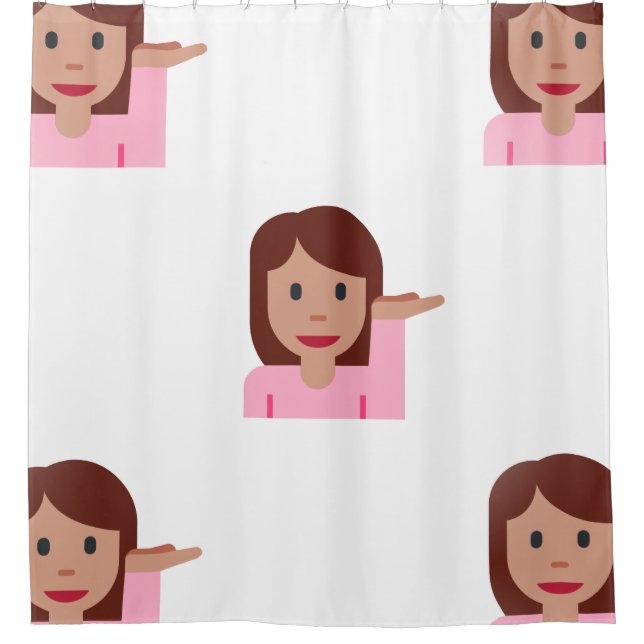 cortina de ducha de emoji femenina (Anverso)