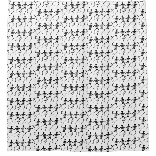 Cortina de ducha de esqueletos bailarines (Anverso)