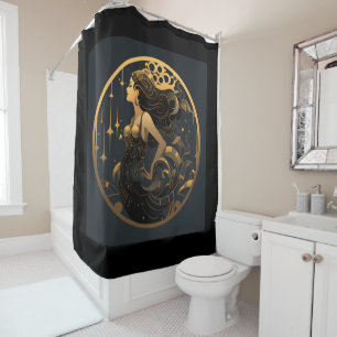 Cortina de ducha de estilo Art Déco de Sirena Negr