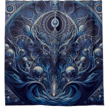 Cortina de ducha de estilo Art Nouveau alienígena