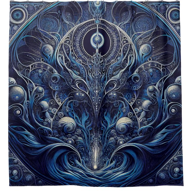 Cortina de ducha de estilo Art Nouveau alienígena (Anverso)