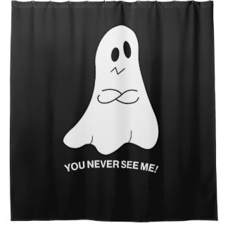 Cortina de ducha de fantasma divertido – Nunca me