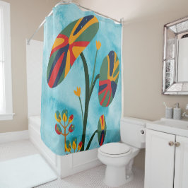 Cortina de ducha de flores