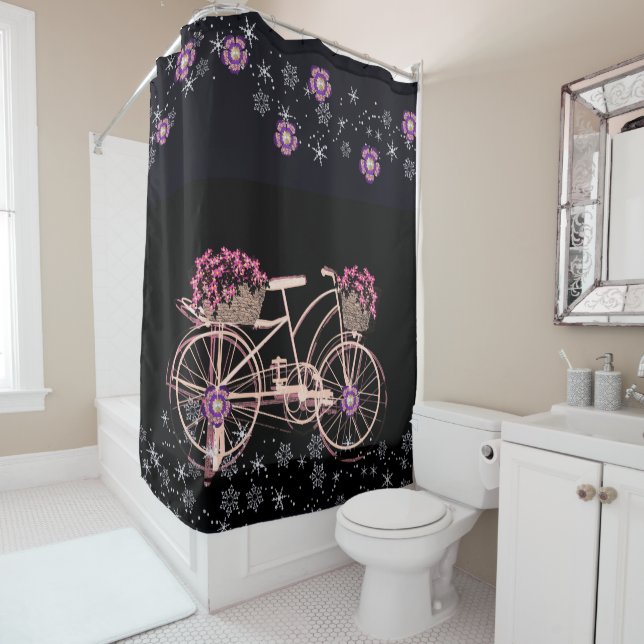 Cortina de ducha de flores de bicicleta (In situ)