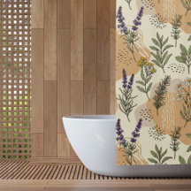 Cortina de ducha de flores herbales