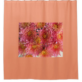 cortina de ducha de flores rosa