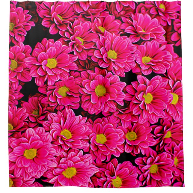 Cortina de ducha de flores rosas (Anverso)