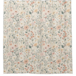 Cortina de ducha de flores silvestres