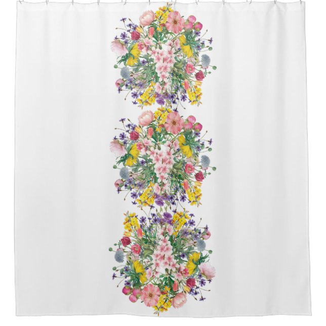 Cortina de ducha de flores silvestres (Anverso)