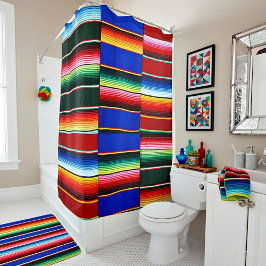 Cortina de ducha de franja serape
