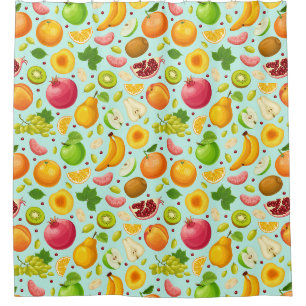 Cortina de ducha de fruta tropical