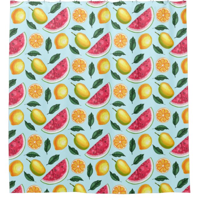 Cortina de ducha de fruta tropical (Anverso)