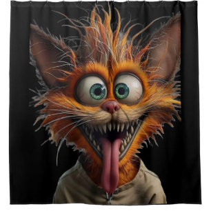 Cortina de ducha de gato Personalizado loco