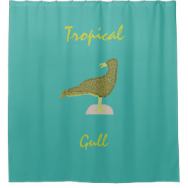 Cortina de ducha de gaviota-marrón tropical