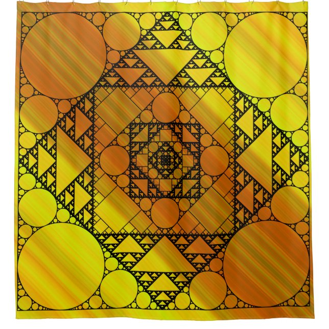 Cortina de Ducha de Geometría Fractal (Anverso)
