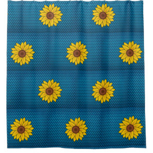 Cortina de ducha de girasol