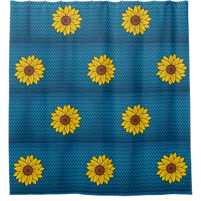 Cortina de ducha de girasol (Anverso)