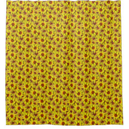 Cortina de ducha de girasoles