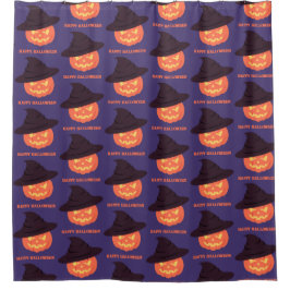 Cortina de ducha de Halloween - Calabaza Naranja r