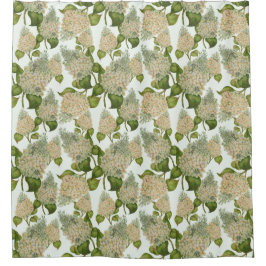 Cortina de ducha de hidrangea blanca