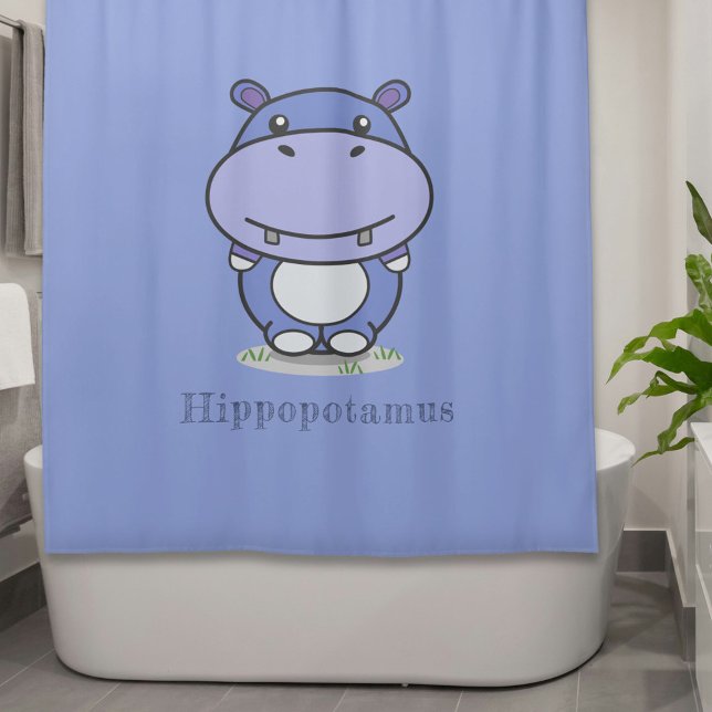Cortina de ducha de Hippo suave (Cute Hippo Shower Curtain)