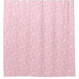 Cortina de ducha de hojas rosadas