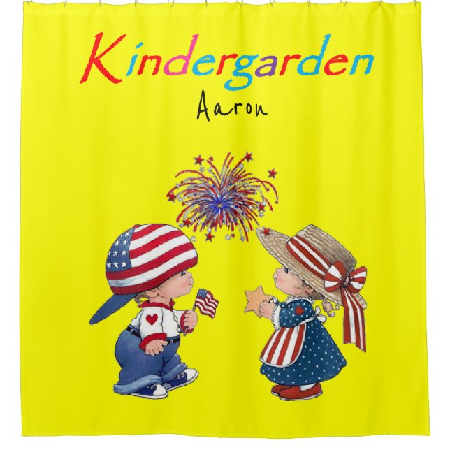 Cortina de ducha de jardín infantil (Anverso)