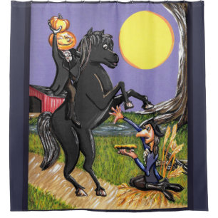 Cortina de ducha de jinete Ichabod Crane sin cabez