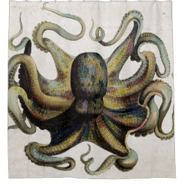 Cortina de ducha de la impresión del pulpo del