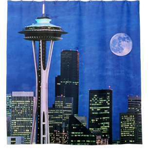 Cortina de ducha de la línea aérea azul de Seattle
