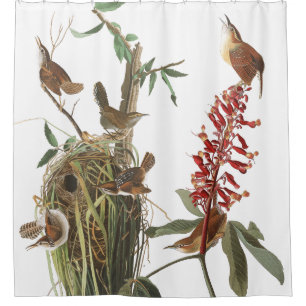 Cortina de ducha de las flores de los animales de