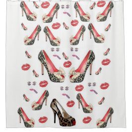 cortina de ducha de leopardo blanco