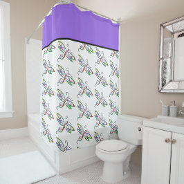 Cortina de ducha de libélulas coloridas