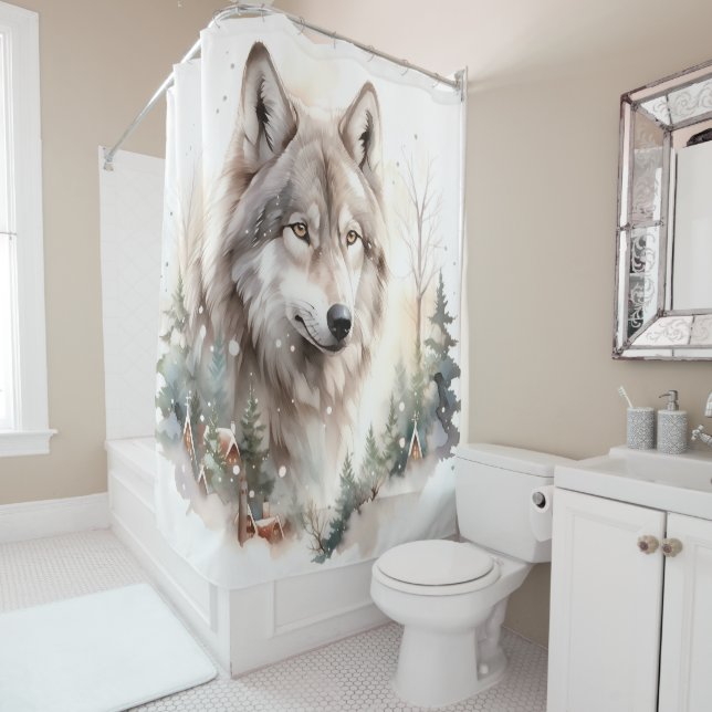 Cortina de ducha de lobo de invierno (In situ)