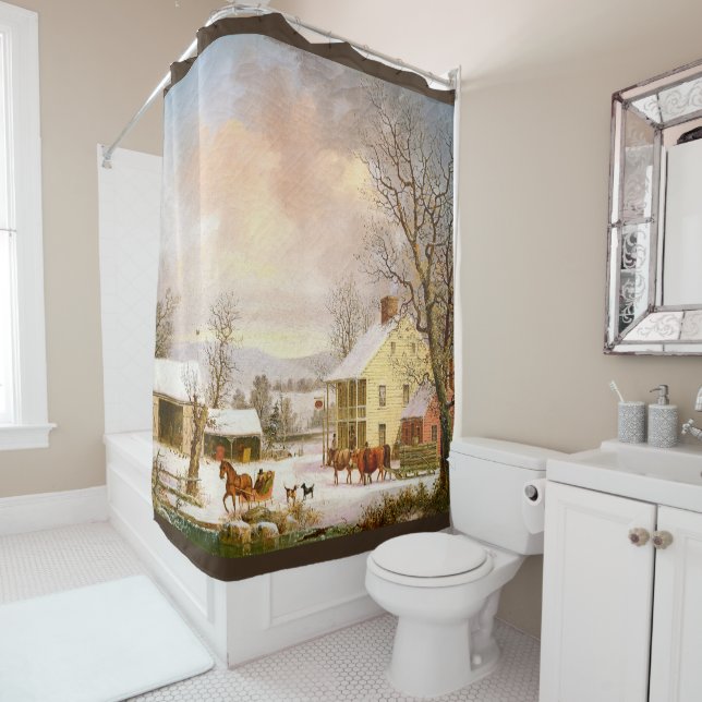 Cortina de ducha de los caballos de los trineos (In situ)