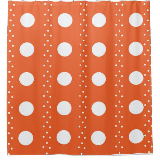 Cortina de ducha de lunares naranja y blanco – Mod