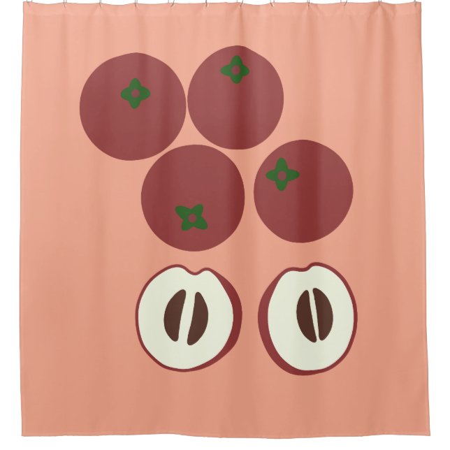 Cortina de ducha de manzana de terciopelo (Anverso)